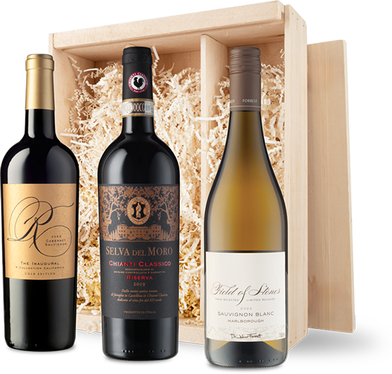 Classic Red & White Wines in Wood Gift Box Classic Red & White Wines in Wood Gift Box