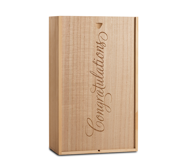 2 Bottle Wooden Box Congratulations