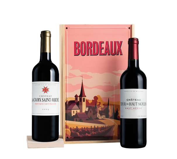 Bordeaux Duo in Keepsake Wood Box Bordeaux Duo in Keepsake Wood Box