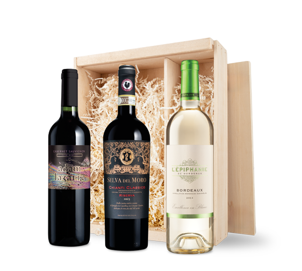 Fine Red & White Wines in Wood Gift Box Fine Red & White Wines in Wood Gift Box