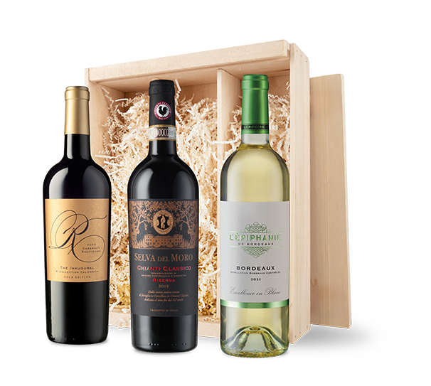 Classic Red & White Wines in Wood Gift Box Classic Red & White Wines in Wood Gift Box