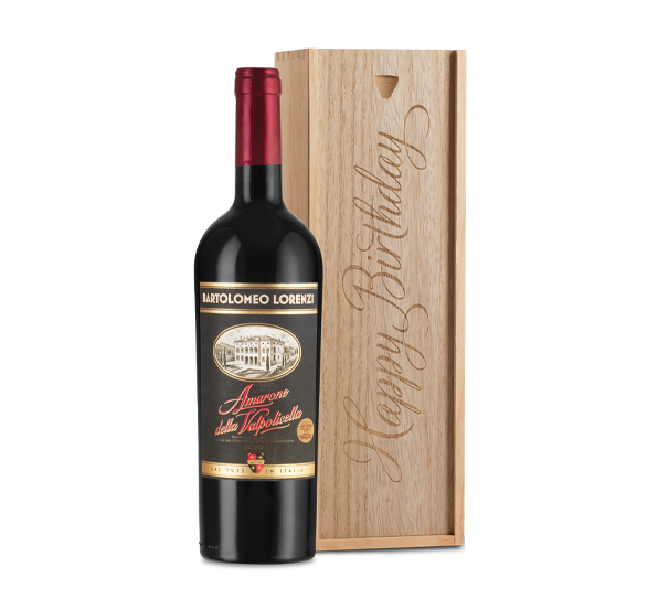 Celebratory Amarone in Birthday Wood Box—26% Off