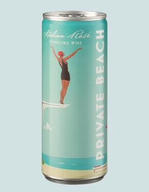 bubbly rose in a can